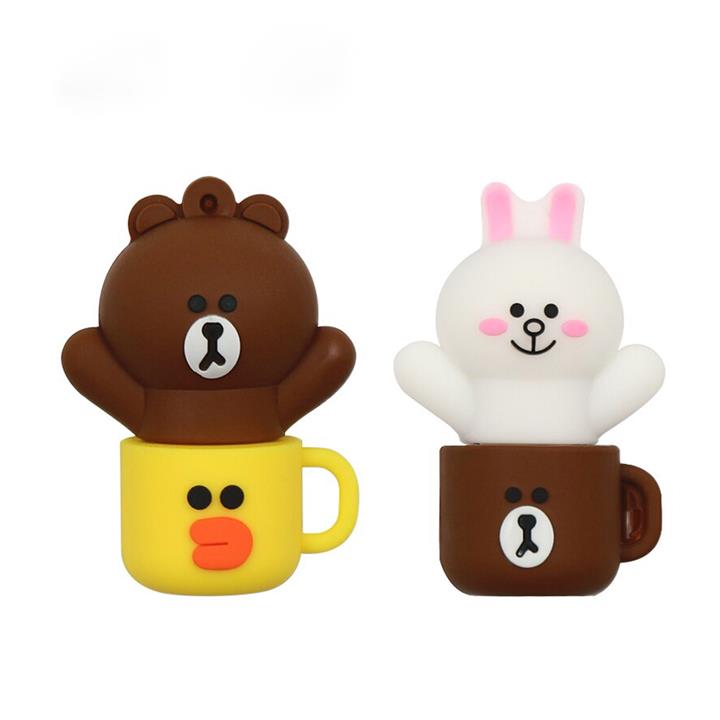 فلش مموری طرح خرس براون و کانی مدل Ul-Line friends ظرفیت 16 گیگابایت مجموعه دو عددی